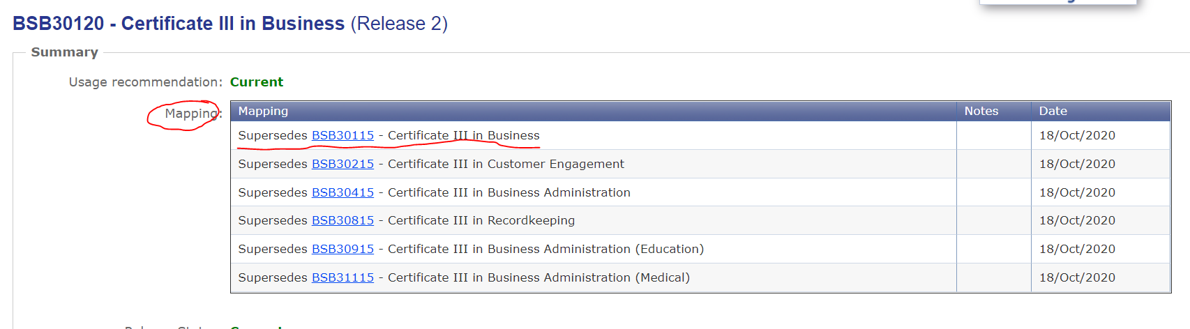 BSB30120 - Certificate III in Business (Release 2)