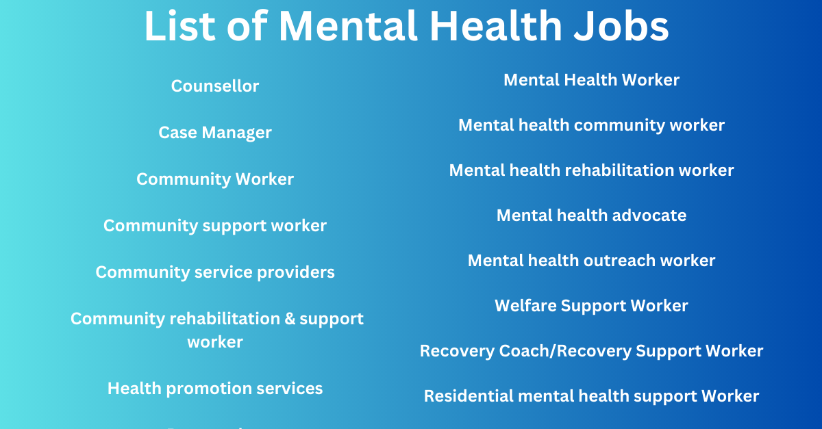 List of Mental Health Jobs