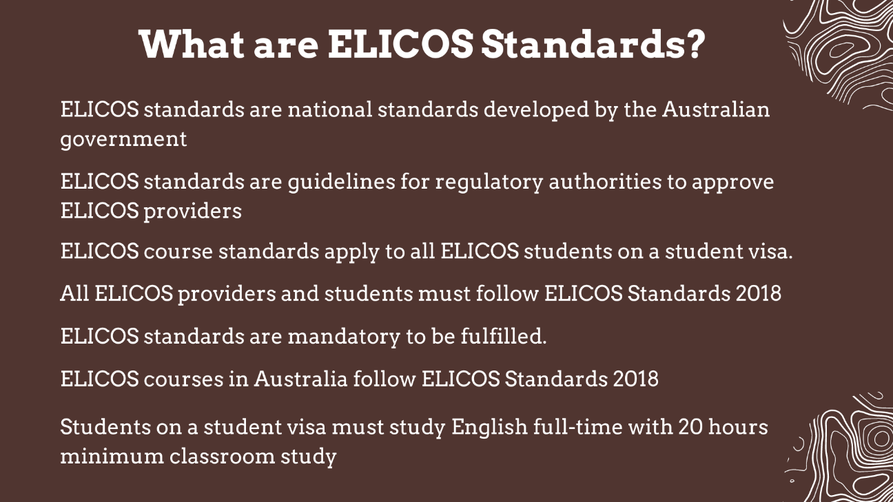 What are ELICOS standards?