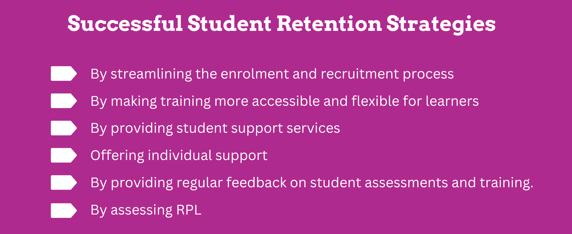 Strategies to retain more students