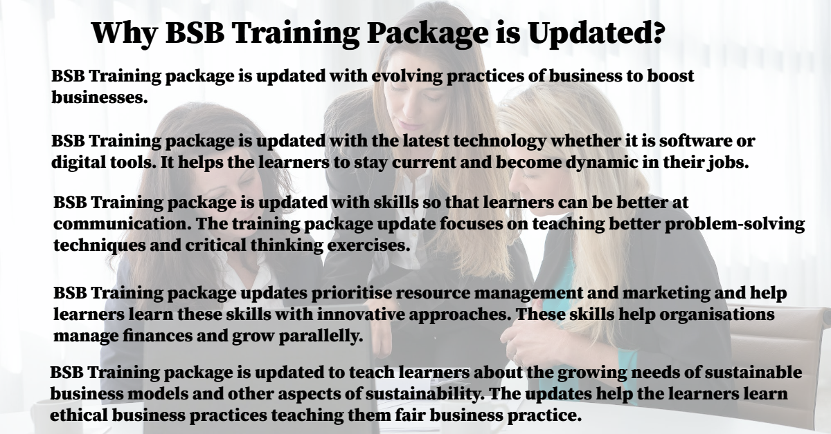 Why BSB Training Package is Updated?
